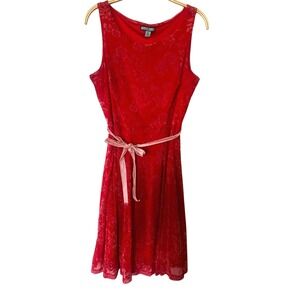 Louie Lucie Floral Velvet Burnout Crushed Velvet Babydoll Sleeveless Dress Y2K L